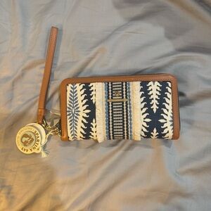 Spartina 449 NWT Lighthouse Boho Fringe Wallet Women's Purse Clutch Handbag NEW